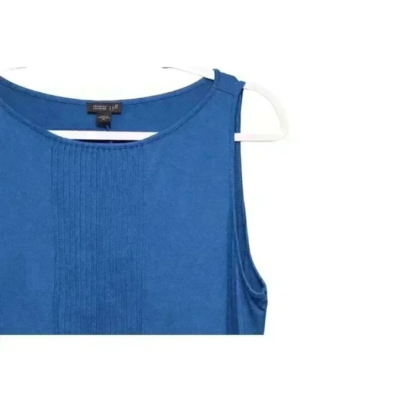 J Jill Wearever Collection Dress Size Medium Cobalt Blue Pintuck Pleat Stretch - Picture 7 of 14